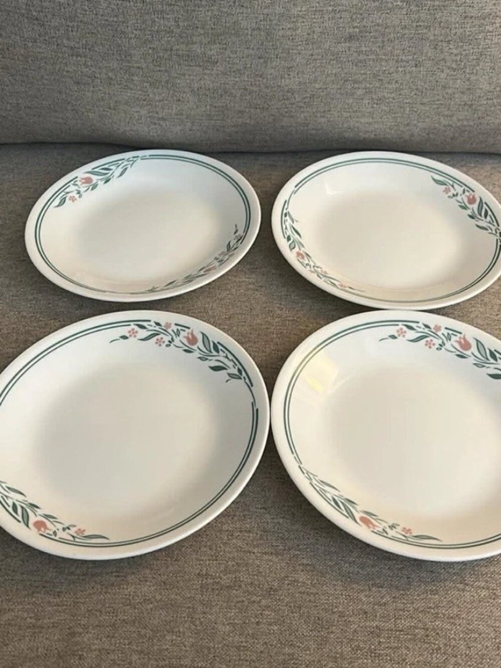Set of 4 Corelle by Corning 6.5" Bread Plates - Rosemary Collection Made in USA